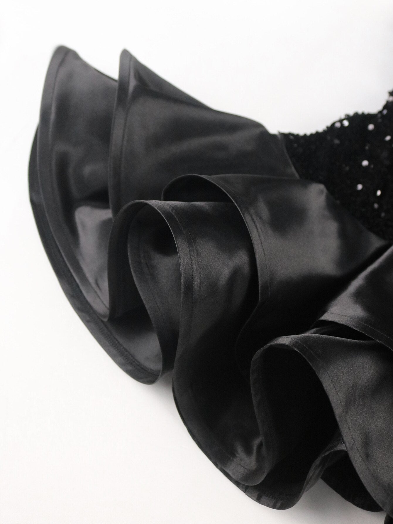 Jana's Black Deep V Neck Velvet Sequin Dress